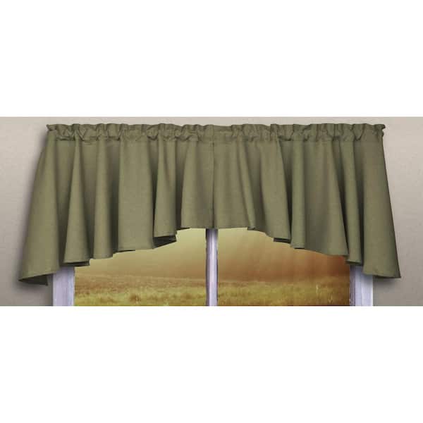 RICARDO Glasgow 62 in. W x 38 in. L Woven Rod Pocket Swags in Spanish Moss (2-Pack)
