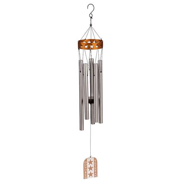30 in. H Avria Hand Tuned Wind Chime, Silver