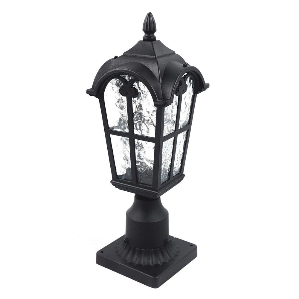 1 Light Black Retro Aluminum Hardwired Outdoor Waterproof Post Light for Gardens Yards Porches with No Bulbs Included price history on PriceWatchPro