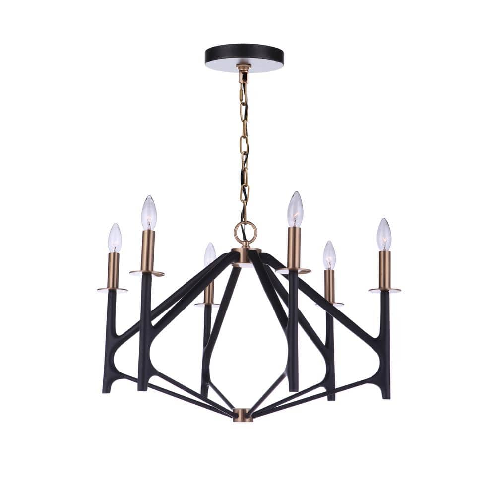The Reserve 6-Light Flat Black/Painted Nickel Finish Transitional Chandelier for Kitchen/Dining/Foyer, No Bulbs Included price history on PriceWatchPro
