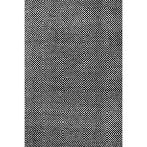 Agoja Contemporary Diamonds Black Doormat 3 ft. x 5 ft. Area Rug