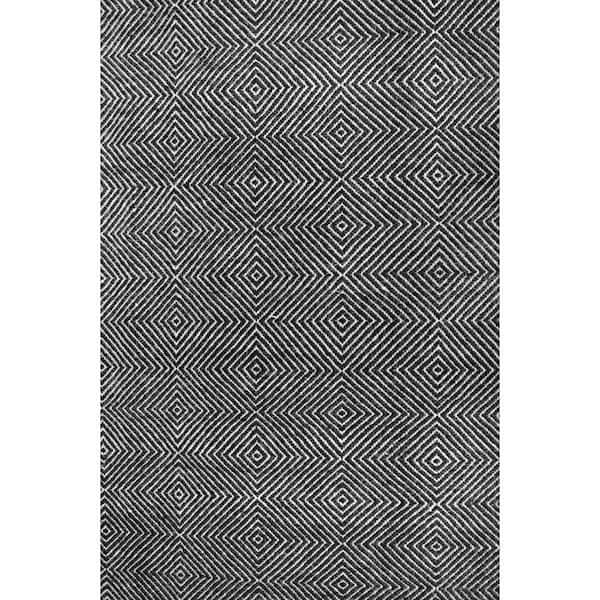nuLOOM Agoja Contemporary Diamonds Black 6 ft. x 9 ft. Area Rug