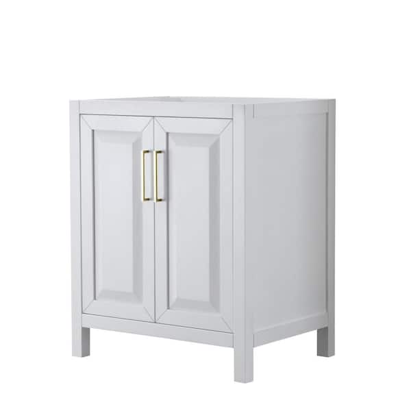 Wyndham Collection Daria 29 in. W x 21.5 in. D x 35 in. H Bath Vanity Cabinet without Top in White