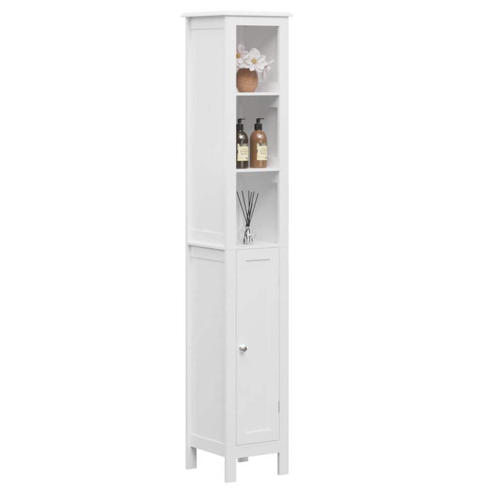 Modern White 66.92 in. Tall Accent Storage Cabinet, Linen Cabinet with Adjustable Shelves and Reversible Door price history on PriceWatchPro