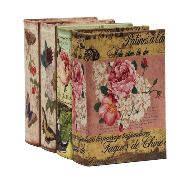 DECORATIVE BOOK BOXES 4 PACK 36497 R51 NEW A&B HOME 5.5 IN X 2 IN 