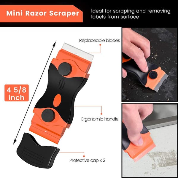 Plastic Razor Blade Scraper, Set Of 4 Sticker Paint Label Scraper