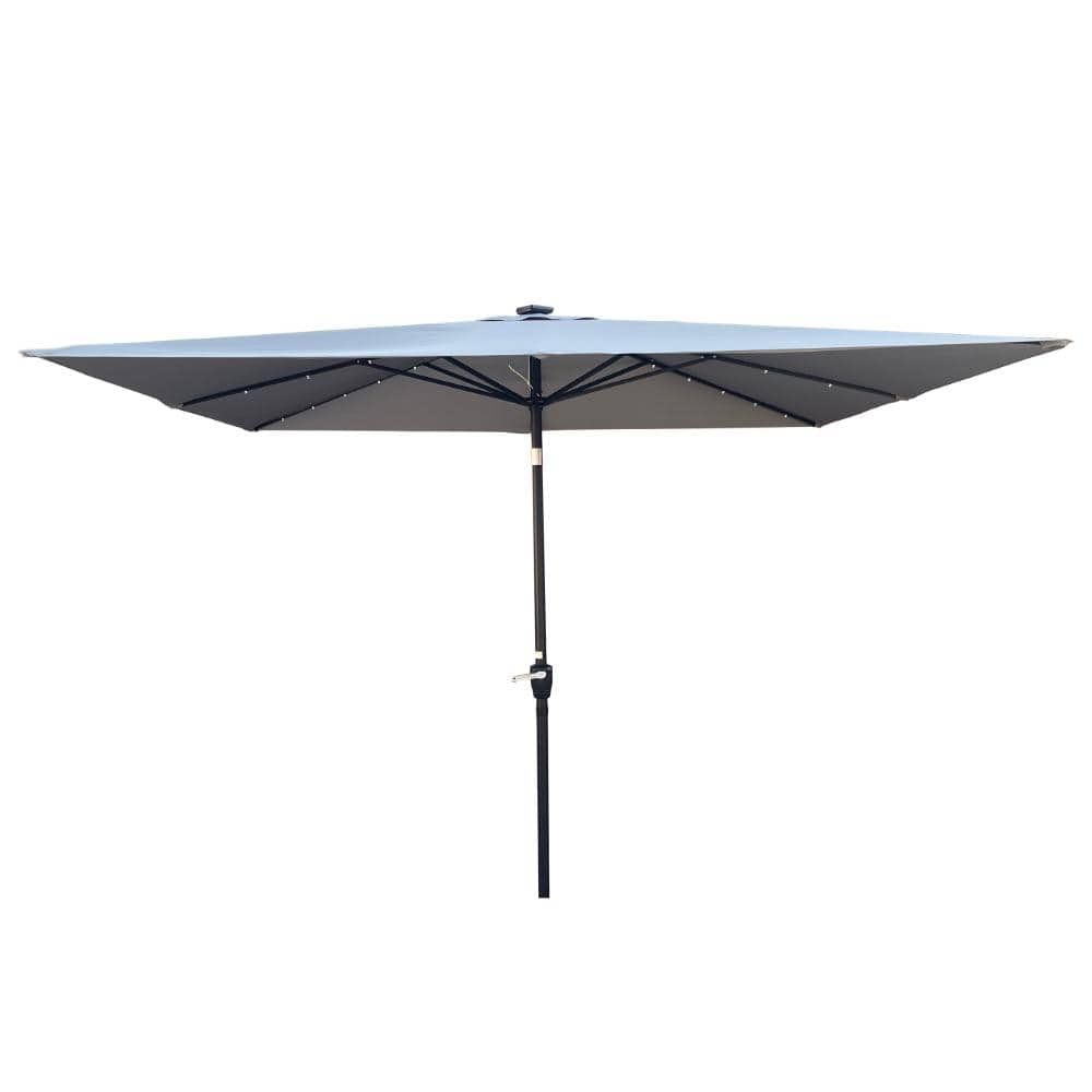 98.4 in. x 98.4 in. Square Steel Solar-Powered LED Patio Umbrella with Crank Not Include Umbrella Base price history on PriceWatchPro