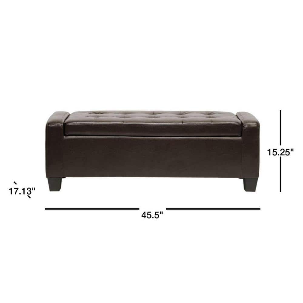 Manchester Dark Brown Bonded Leather Storage Ottoman