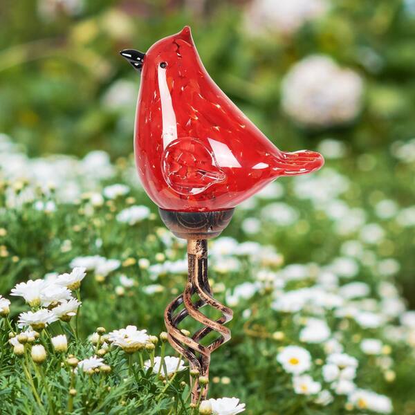 hampton bay red bird solar garden stake