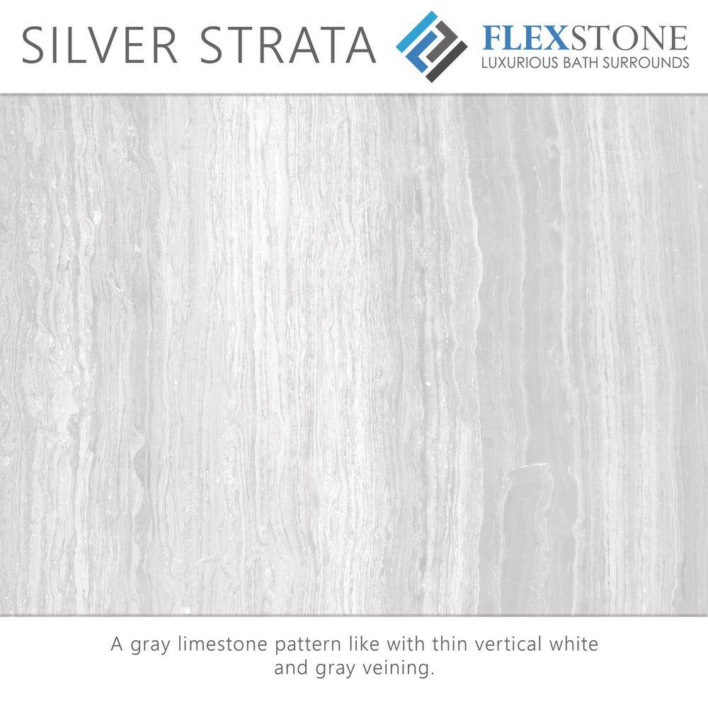 Silver Strata 60'' x 32'' Rectangular Shower Base with Low Threshold