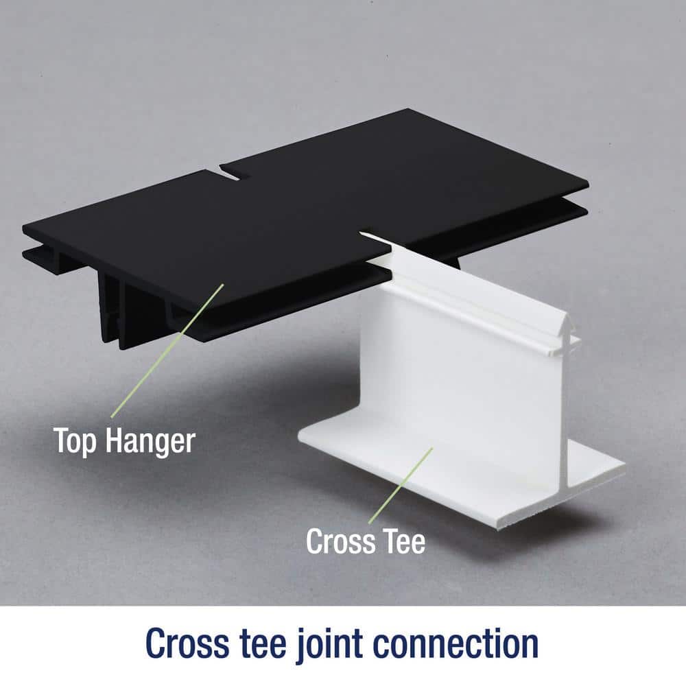 White and Black PVC Surface Mount Ceiling Grid Kit