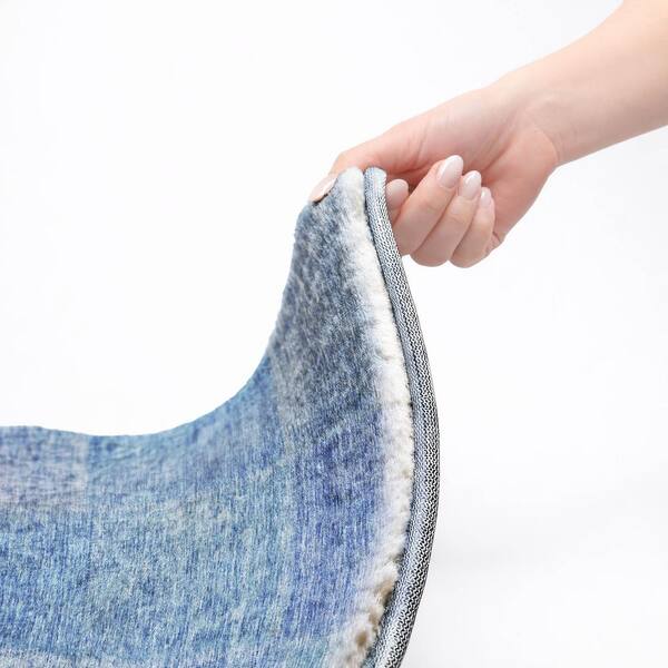 Dream Shag Premium Machine Washable Abstract ADS664 Denim 8 ft. x 10 ft. Area Rug