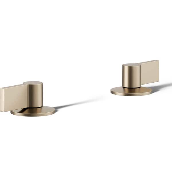 KOHLER Components Deck-Mount Bath Faucet Handles with Lever Design in Vibrant Brushed Bronze
