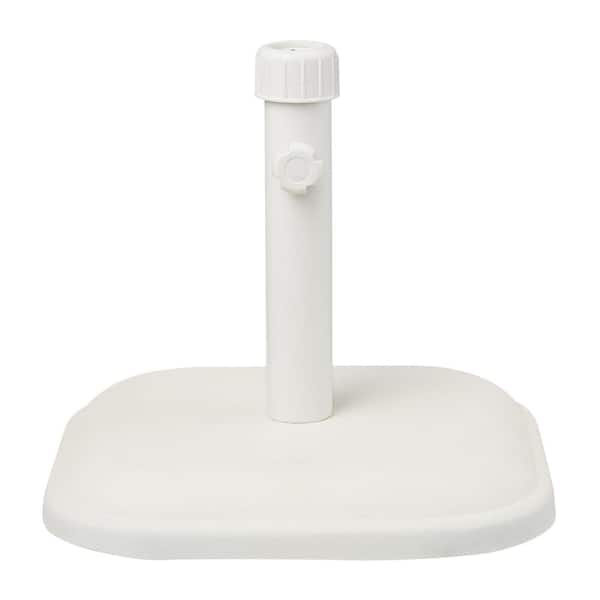 26 lbs. Concrete and Resin Patio Umbrella Base in White