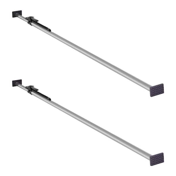 Ratcheting Cargo Bar, Adjustable 89-104 in. Heavy-Duty Steel Stabilizer w/ Non-Slip Pads, Truck Bed Load Lock (2-Pieces)