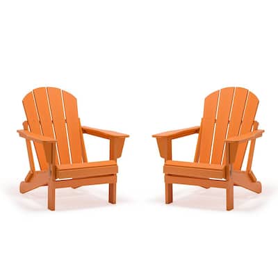 Orange Plastic Adirondack Chairs, Orange Stackable Adirondack Chairs