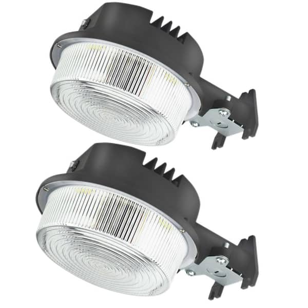 Honbei 250-Watt Equivalent 4000 Lumen with Bronze Dusk to Dawn Integrated LED Barn Light, 5000K LED Flood Light (2-Pack)