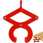 1T Pallet Puller 2205 lbs. Load Capacity Steel Single Scissor Clamp 4.3 in. Jaw Opening Hook Pulling Hoisting Tool, Red