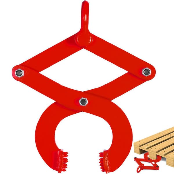 VEVOR 1T Pallet Puller 2205 lbs. Load Capacity Steel Single Scissor Clamp 4.3 in. Jaw Opening Hook Pulling Hoisting Tool, Red