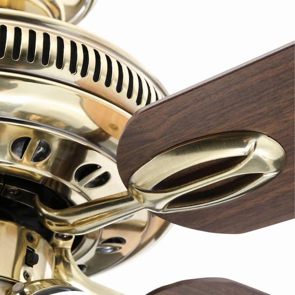 Glendale 52 in LED Indoor Flemish Brass Ceiling Fan with Light Kit by Hampton 