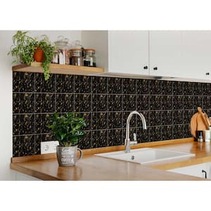 Gold and Black R36 5 in. x 5 in. Vinyl Peel and Stick Tile (24 Tiles, 4.17 sq. ft./Pack)