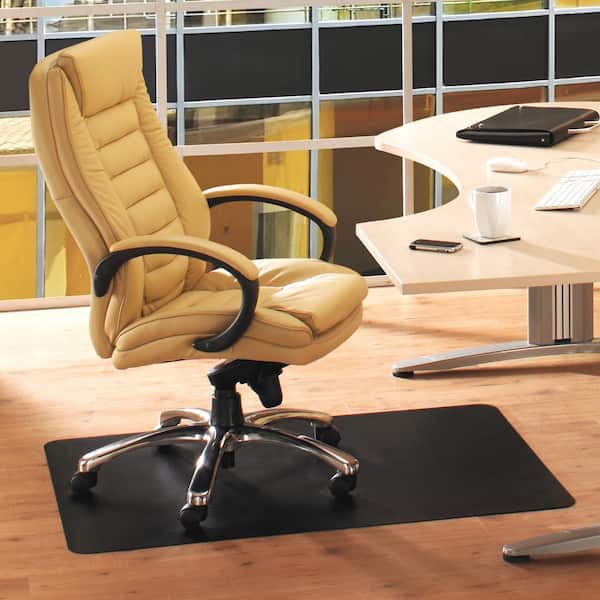 Advantagemat Black 48 in. x 60 in. Vinyl Rectangular Indoor Chair Mat for Hard Floor