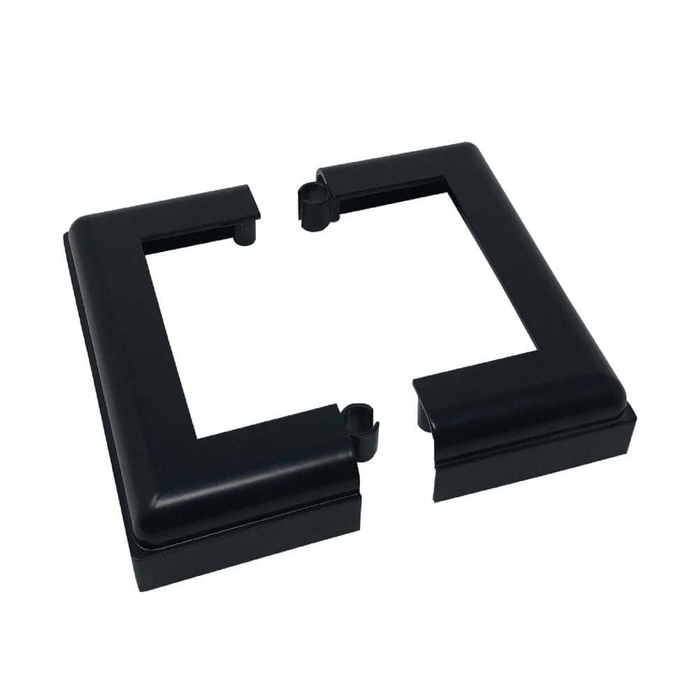 NUVO IRON 4 in. x 4 in. Black Aluminum Post Base Cover (4Pack) ADPBS4