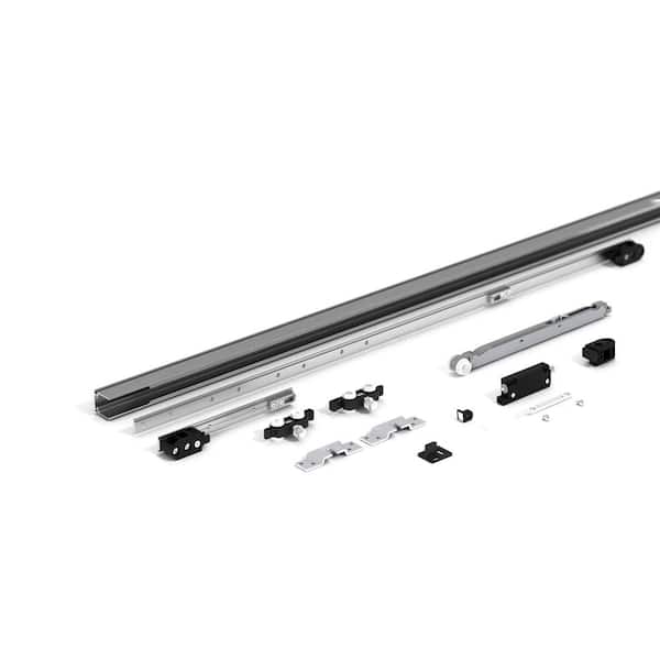 Frankfurt 78-3/4 in. Aluminum Pocket Door Track and Top Mount Hardware Set with Push-To-Open and Soft-Close