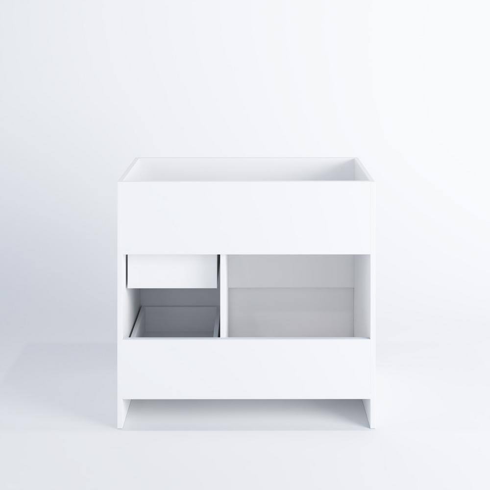 White Freestanding Single Bathroom Vanity with Soft Close Drawers