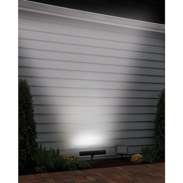 Hampton Bay Solar Black Outdoor Integrated LED Landscape Wall Wash Spot  Light 49975