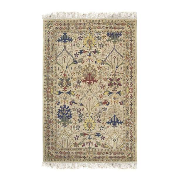 2 ft. x 10 ft. Ivory Morris Hand Tufted Wool Traditional Area Rug