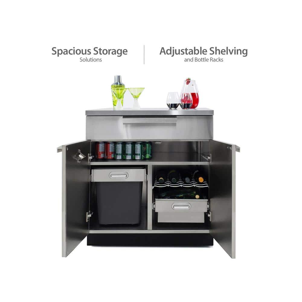 Stainless Steel 3-Piece Outdoor Kitchen Cabinet Set with Sink