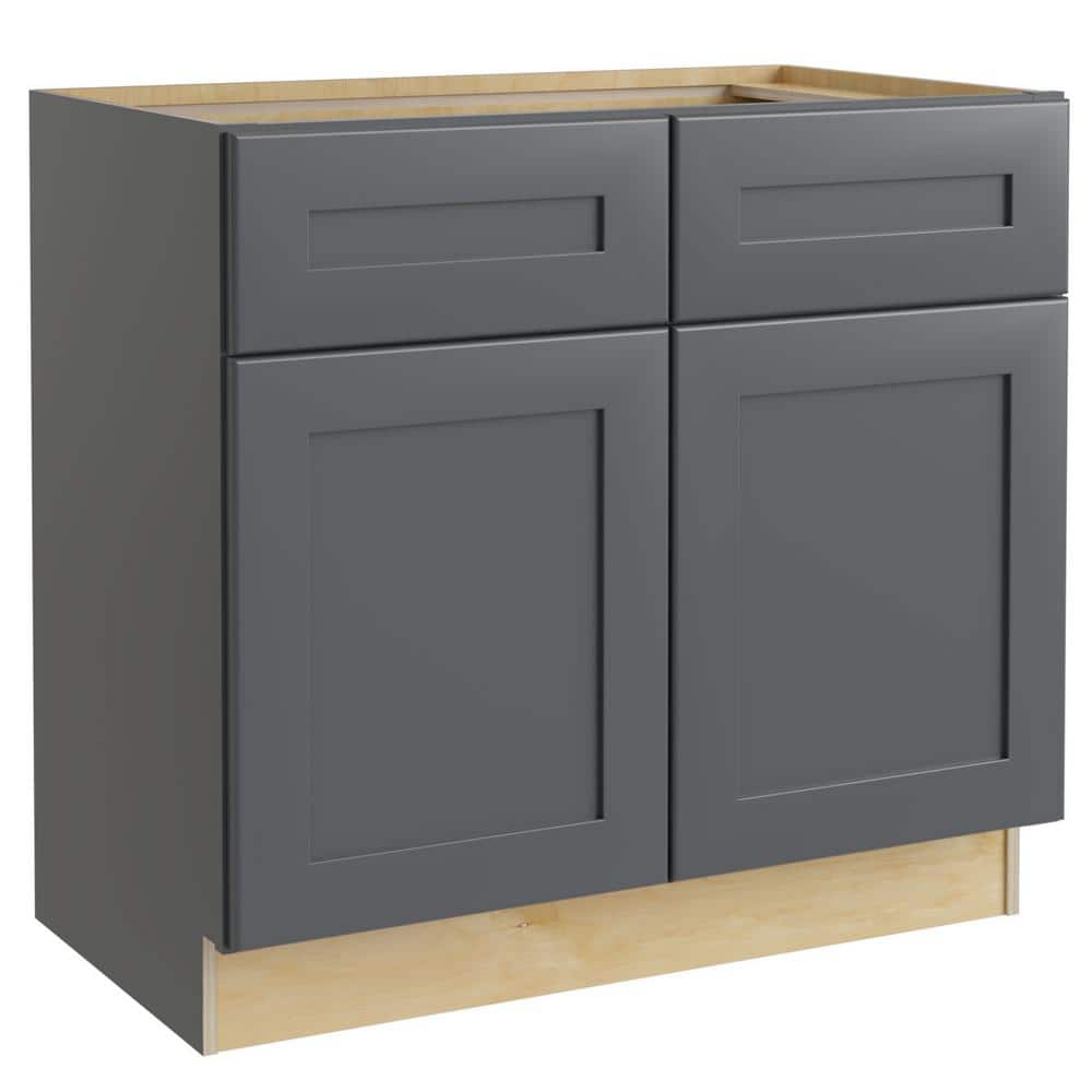 Newport 33 in. W x 24 in. D x 34.5 in. H Assembled Plywood Base Kitchen Cabinet in Deep Onyx with Soft Close price history on PriceWatchPro
