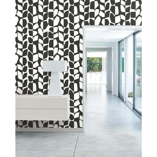 60.75 sq.ft. Black Primitive Vines Wallpaper