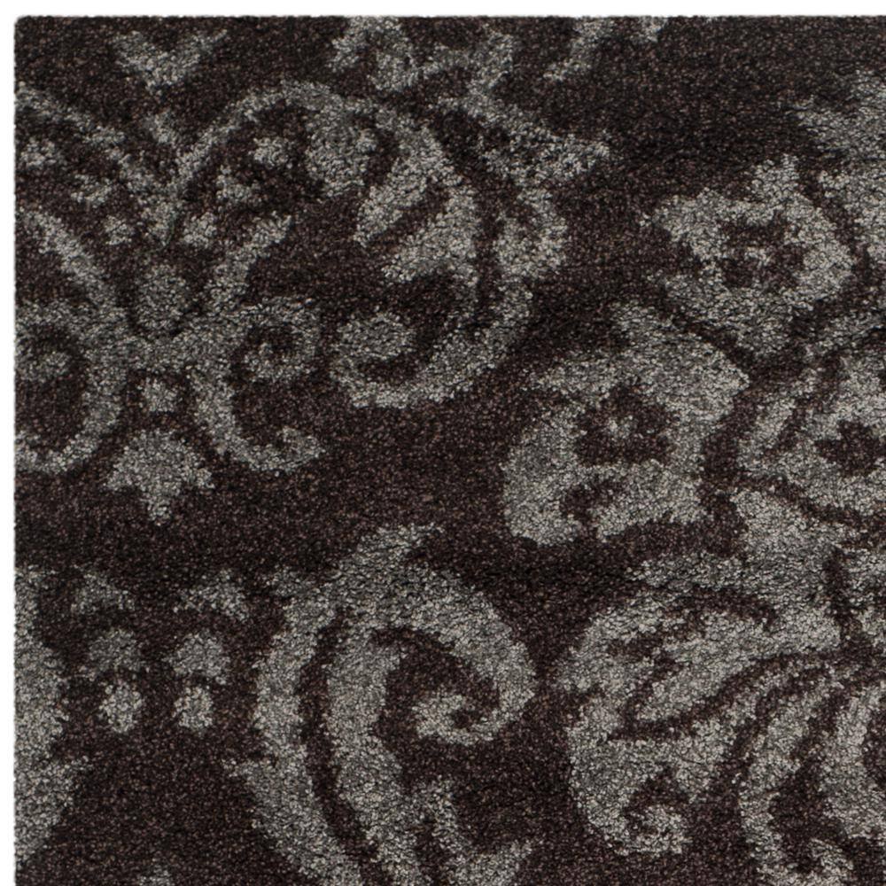 Florida Shag SG460 Power Loomed Indoor Area Rug - Dark Brown/Smoke - 8'x10' - Safavieh