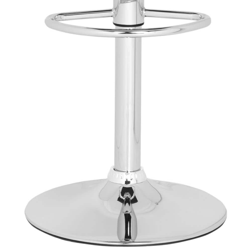 Lamita White Adjustable Swivel Bar Stool with Chrome Base