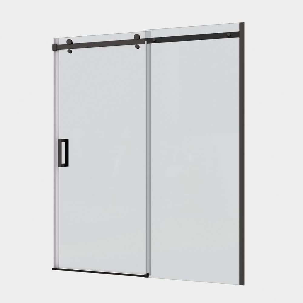 Glass Shower Door, Sliding, 5/16 in. Tempered Glass, Matte Black, 60-74 price history on PriceWatchPro