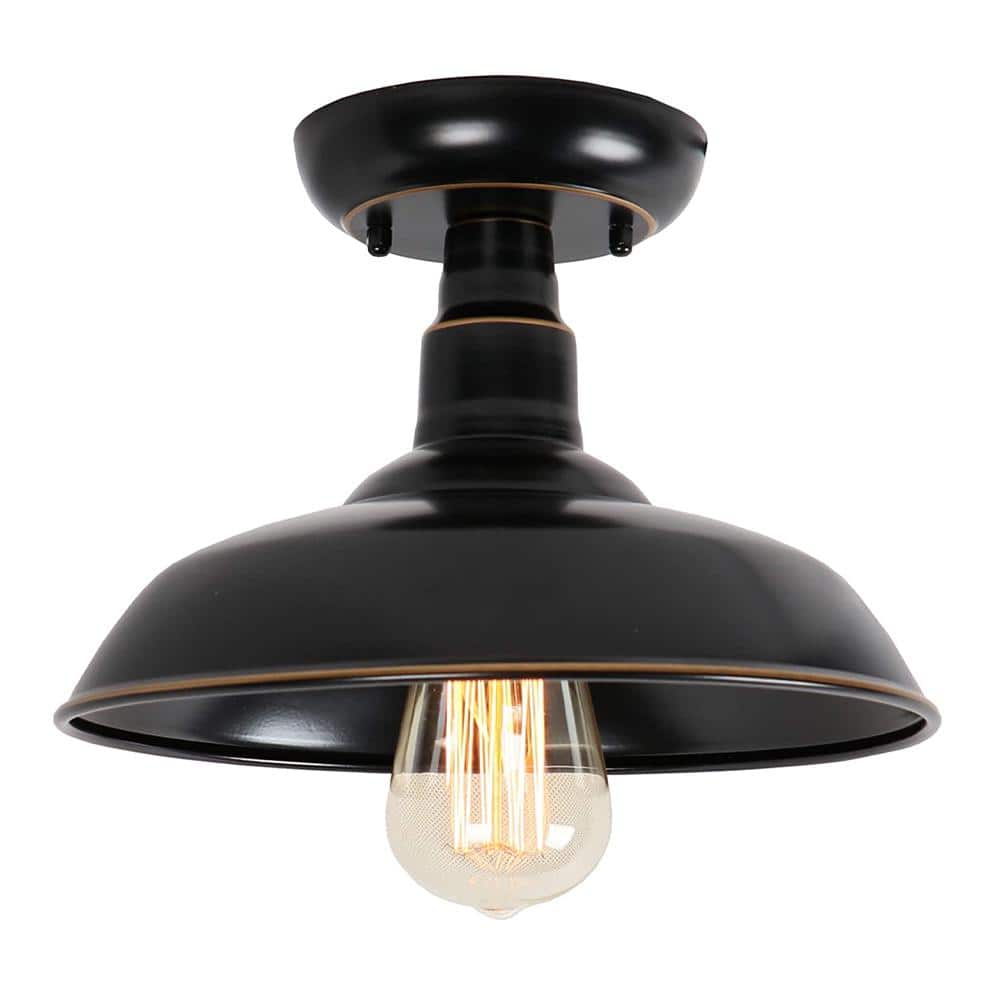 Xiomara 1-Light Black Otdoor Flush Mount Light