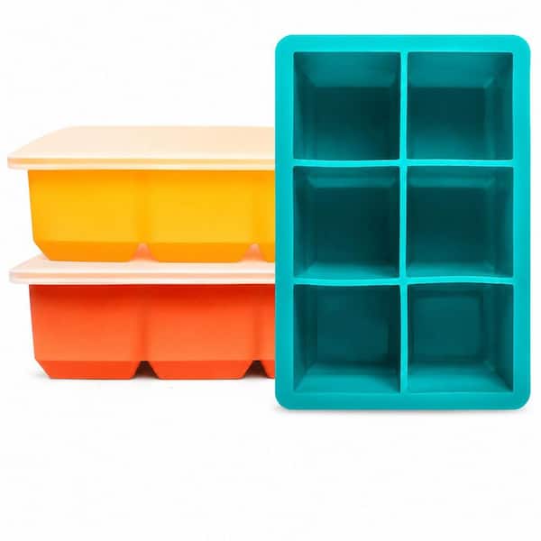 Silicone Ice Cube Tray with Food Grade Silicone, Removable Lids, Flexible Non-Stick Design (3-Pack)