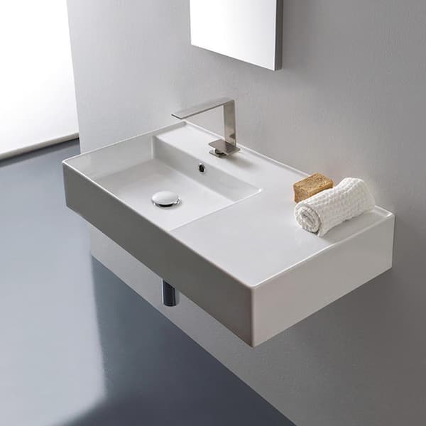 Teorema Wall Mounted Bathroom Sink in White