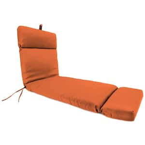 Sunbrella 72 in. x 22 in. Spectrum Cayenne Orange Solid Rectangular French Edge Outdoor Chaise Lounge Cushion