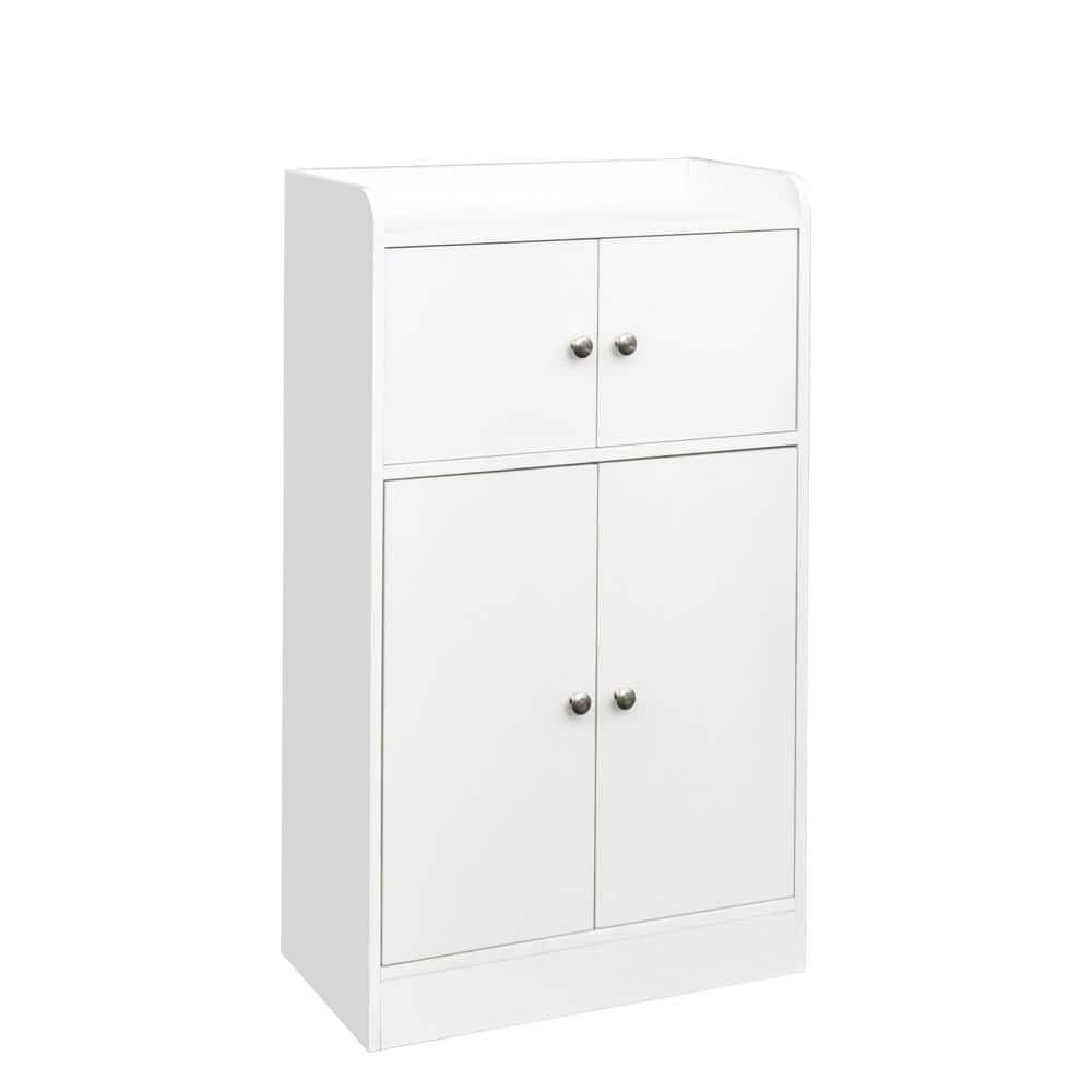 23.62 in. W x 10.63 in. D x 39.37 in. H White Linen Cabinet with Door, Cupb