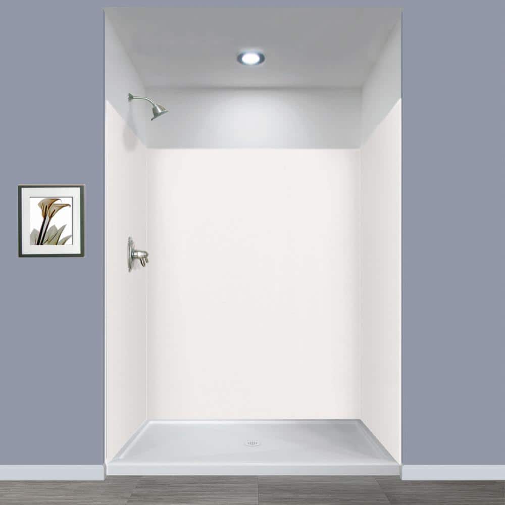 Expressions 60 in. x 60 in. x 72 in. 3-Piece Easy Up Adhesive Alcove Shower Wall Surround in White price history on PriceWatchPro