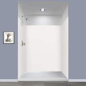 Expressions 60 in. x 60 in. x 72 in. 3-Piece Easy Up Adhesive Alcove Shower Wall Surround in White