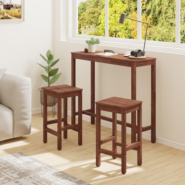 Hotormer 45 in. Teak Standard Rectangle Solid Acacia Wood Console