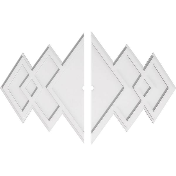 Ekena Millwork 38 in. W x 25-3/8 in. H x 1 in. ID x 1 in. P Zoe Architectural Grade PVC Contemporary Ceiling Medallion (2-Piece)