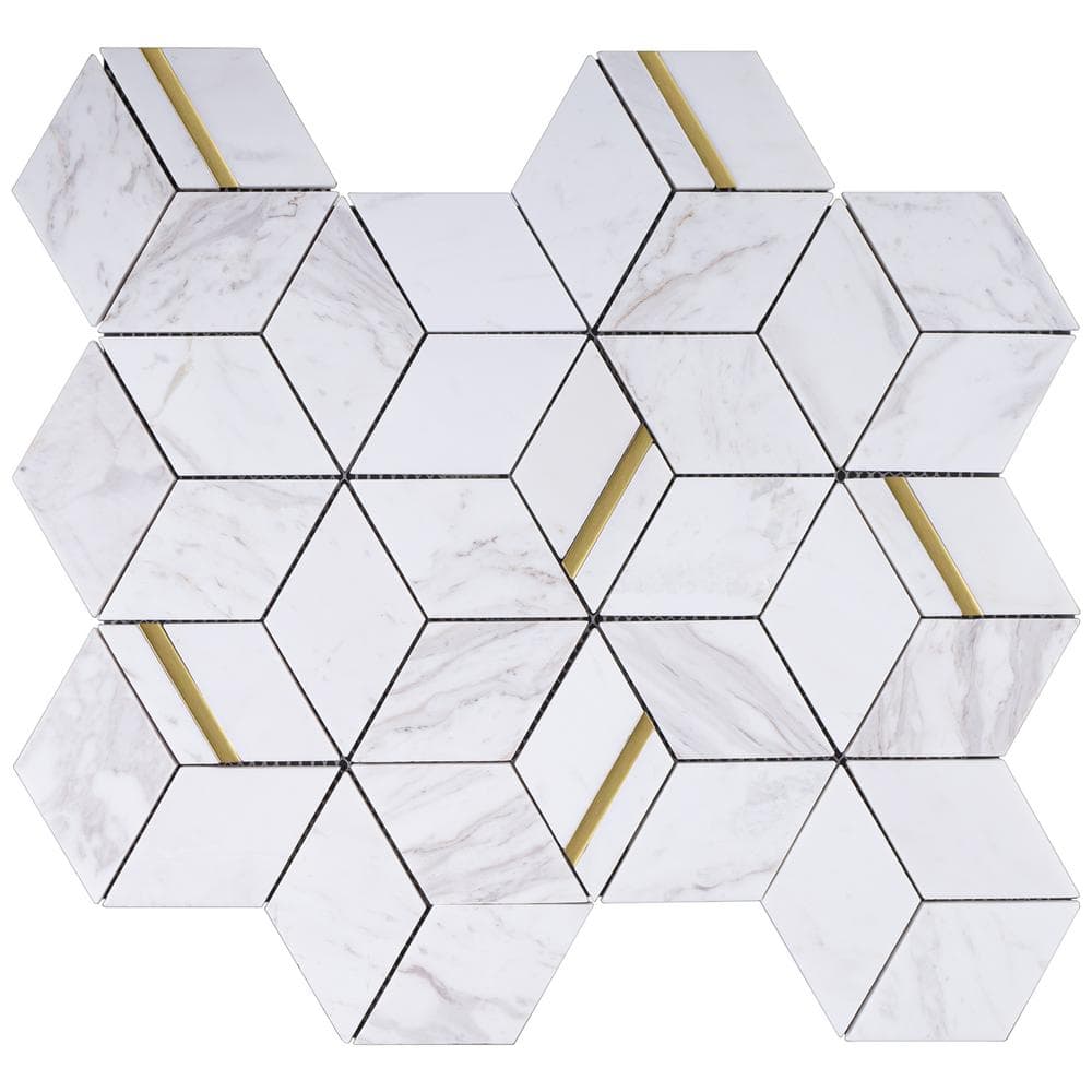 Natural Dorato White Gold 11.42 in. x 13.39 Honeycomb Polished Marble Mosaic Tile Sample price history on PriceWatchPro