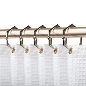 Shower Rings Shower Curtain Rings for Bathroom, Rustproof Zinc Shower Curtain Hooks Rings in Brushed Nickel (Set of 12)