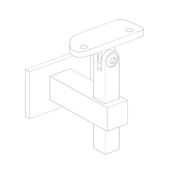 Square With Flat Bottom 2.5 in. Stainless Steel Handrail Wall Bracket