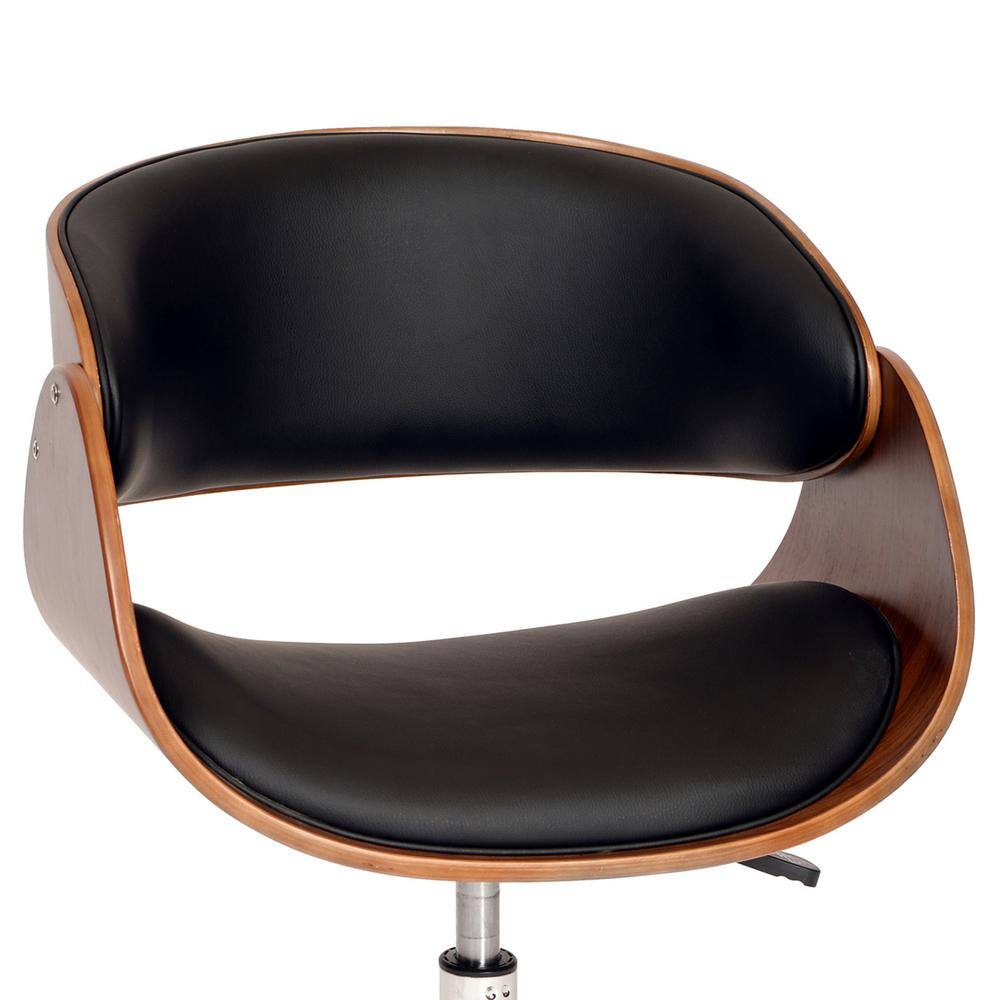 Black Faux Leather High Back Swivel Office Chair